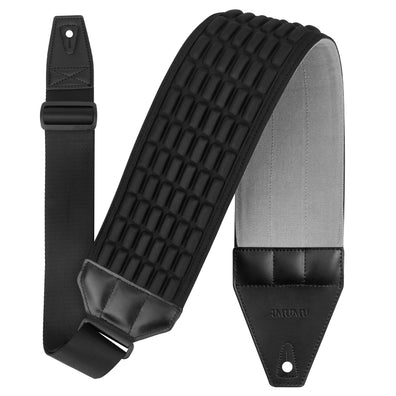 AMUMU AIRAFT™ 4" Air Cell Padded Bass & Guitar Strap - Grey